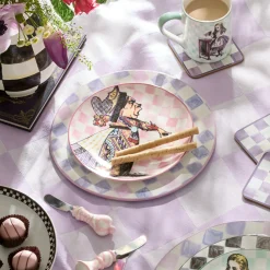 Lilac Check Dinner Plate