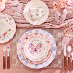 Lilac Check Round Platter