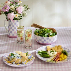 Lilac Check Round Platter