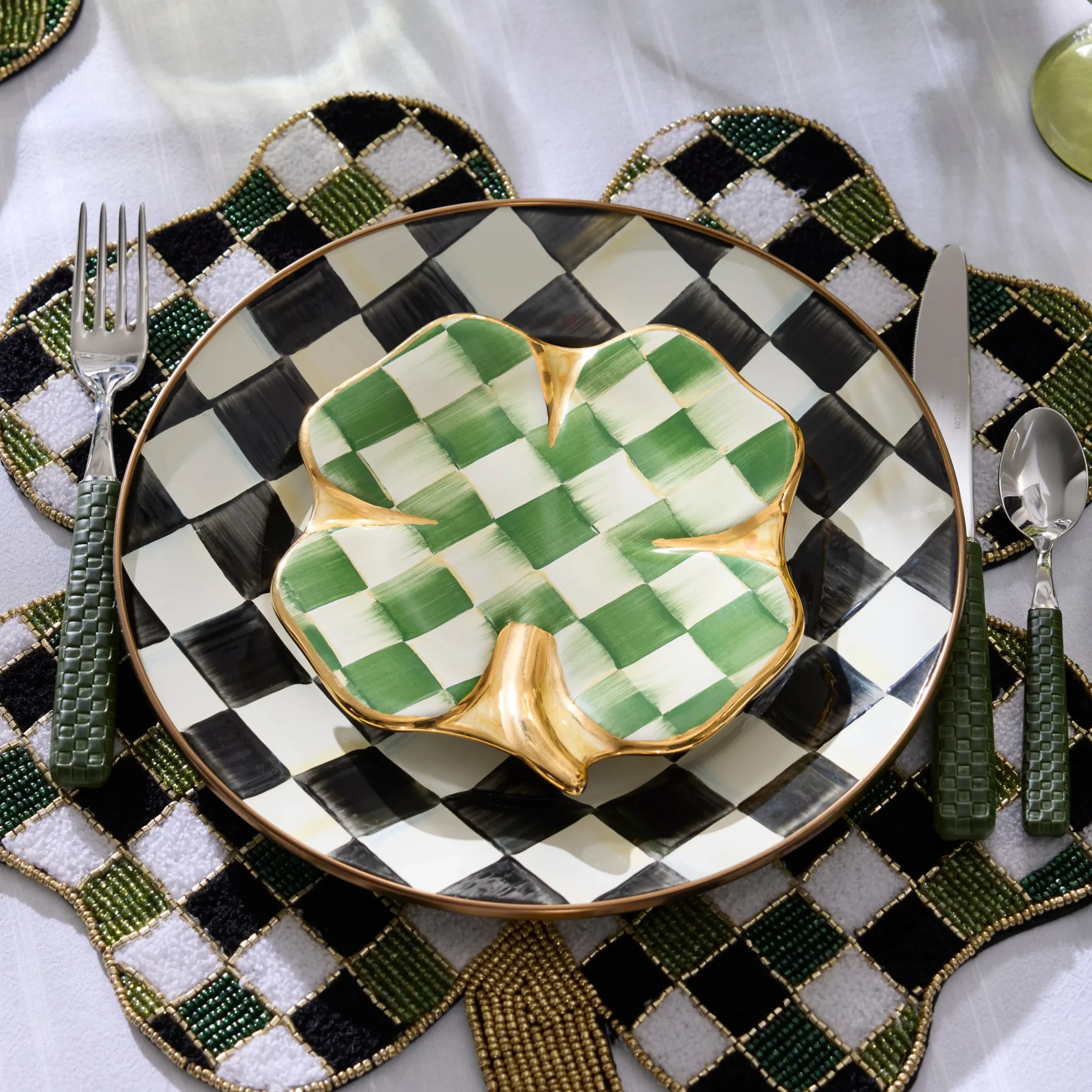 Lucky Check Clover Plate