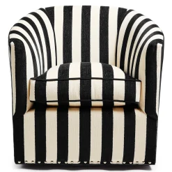 Marquee Black Stripe Chenille Swivel Chair