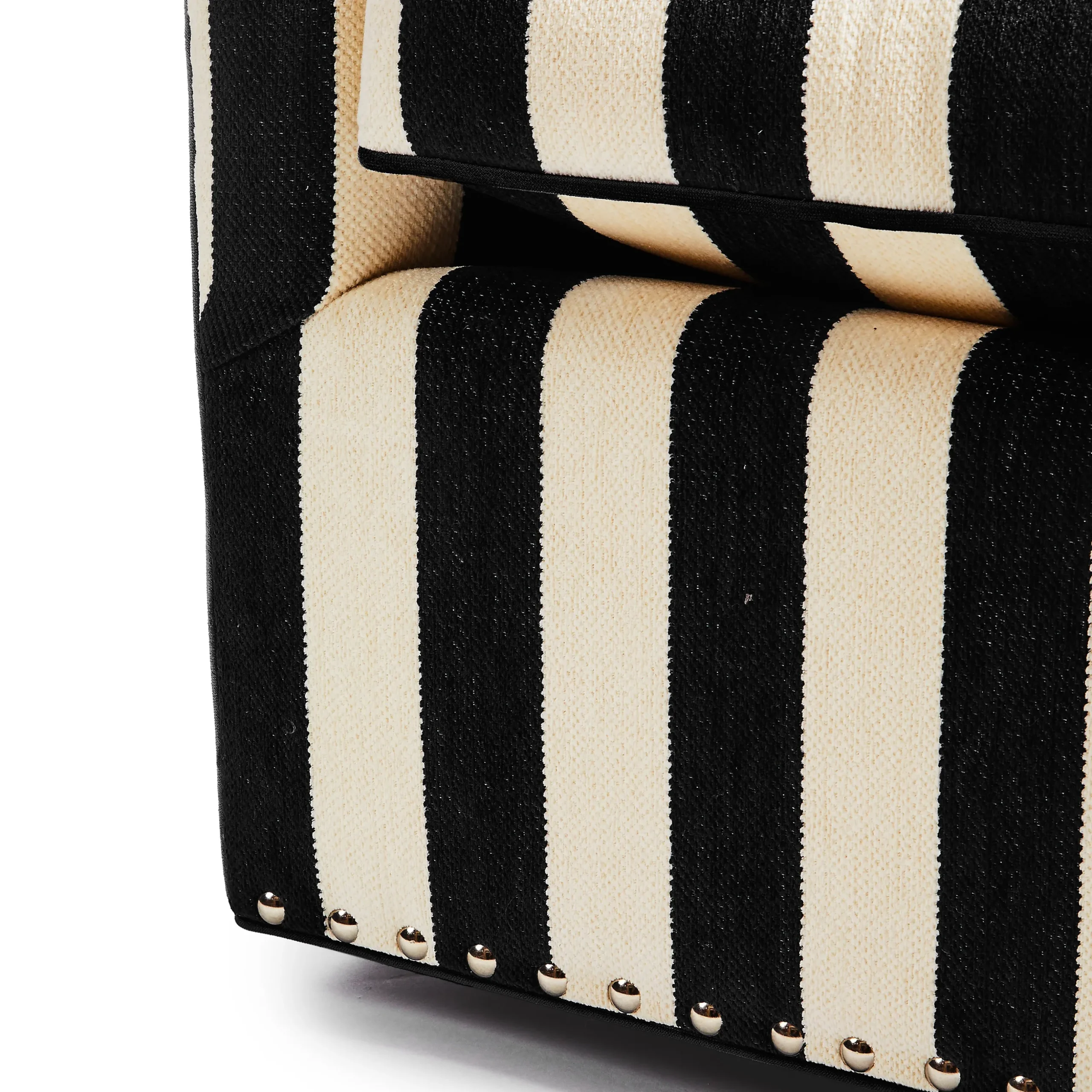 Marquee Black Stripe Chenille Swivel Chair