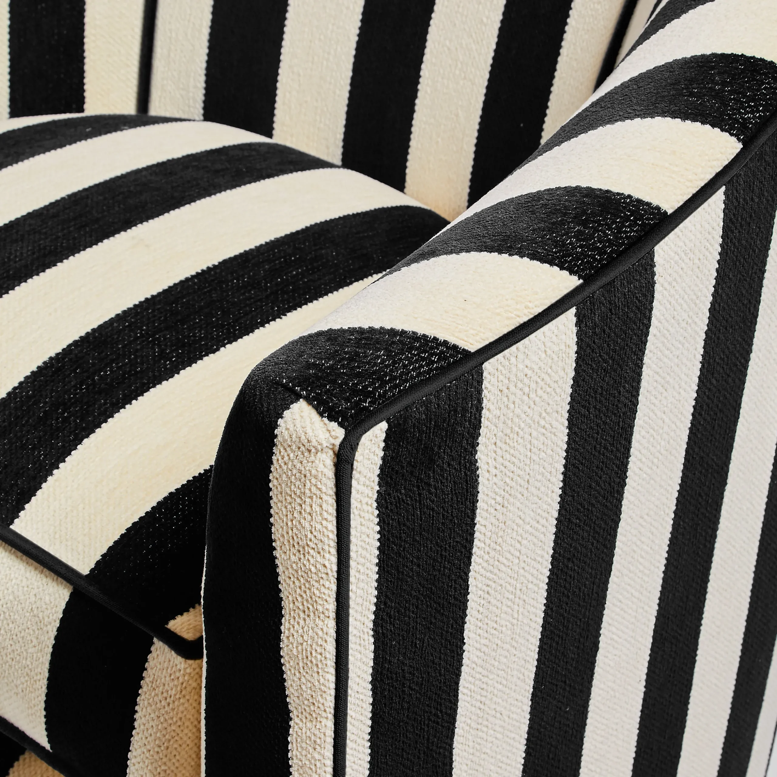 Marquee Black Stripe Chenille Swivel Chair