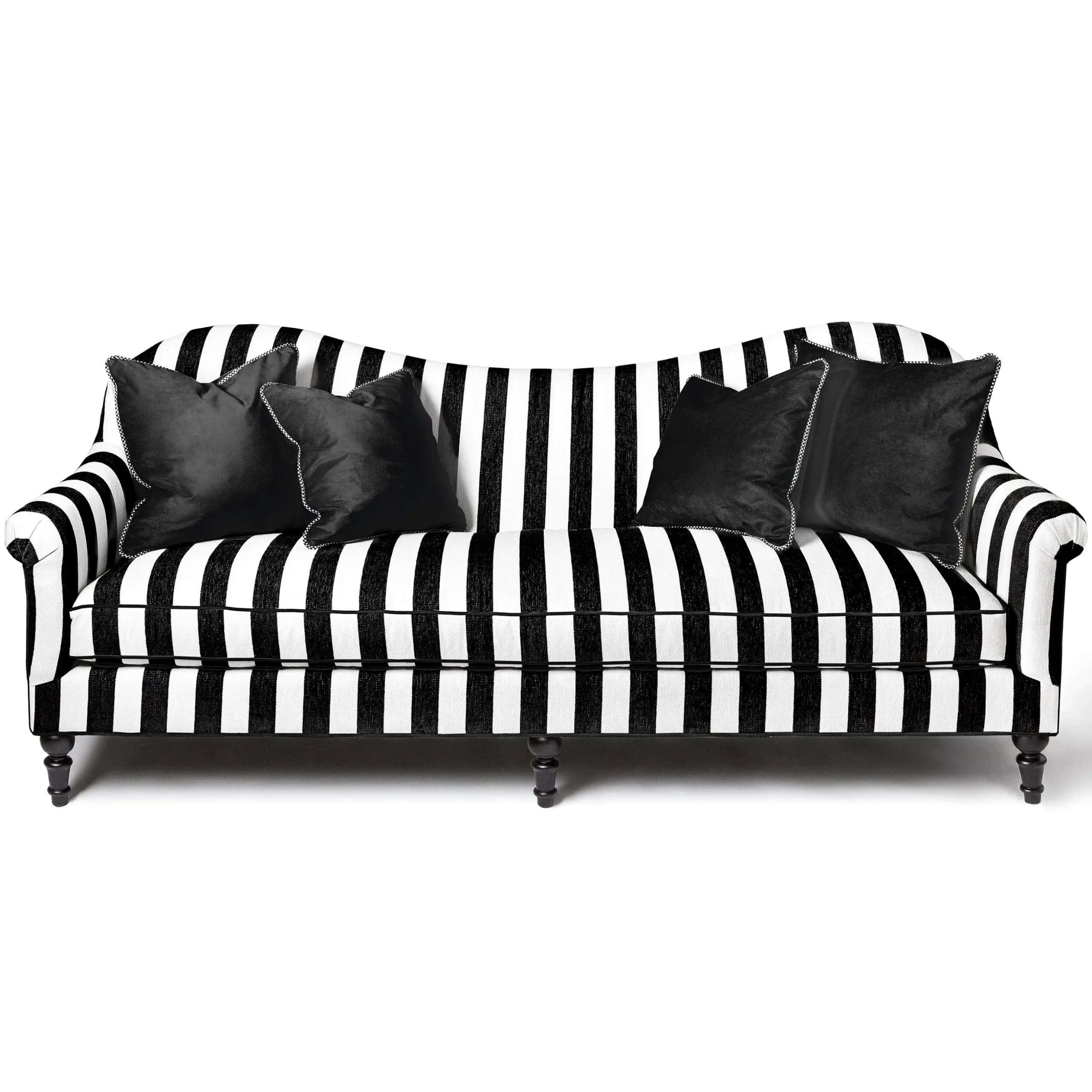 Marquee Black Stripe Chenille Sofa