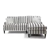 Marquee Grey Stripe 2-Piece Right Arm Chaise Sectional