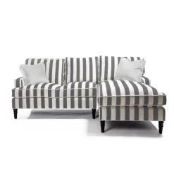Marquee Grey Stripe 2-Piece Right Arm Chaise Sectional