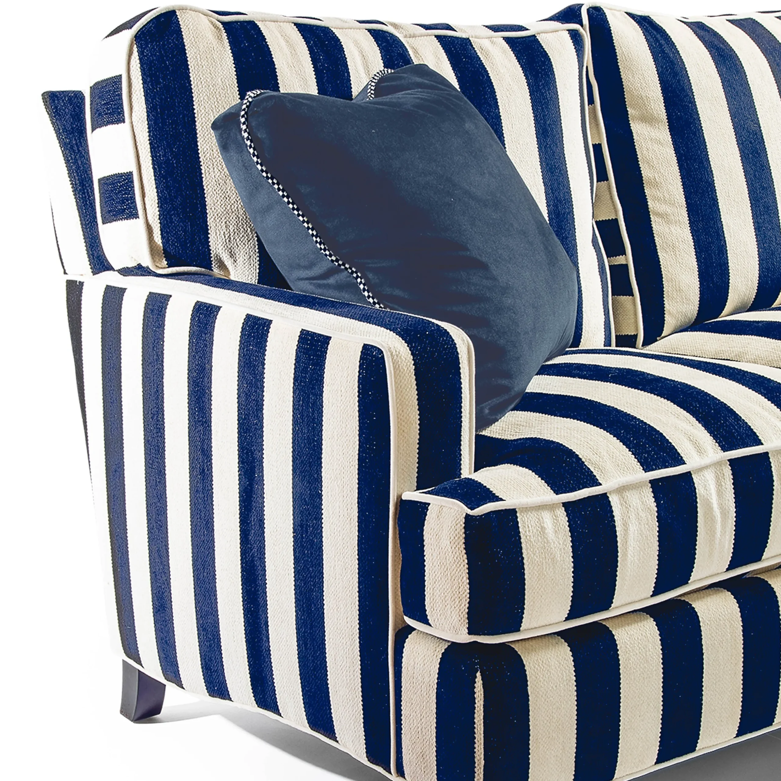 Marquee Navy Stripe 2-Piece Left Arm Chaise Sectional