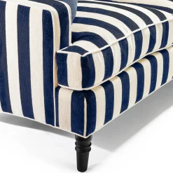 Marquee Navy Stripe 2-Piece Left Arm Chaise Sectional