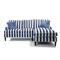 Marquee Navy Stripe 2-Piece Right Arm Chaise Sectional