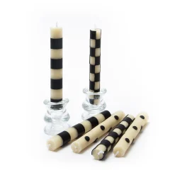 Mini Black & Ivory Dinner Candles, Set of 6