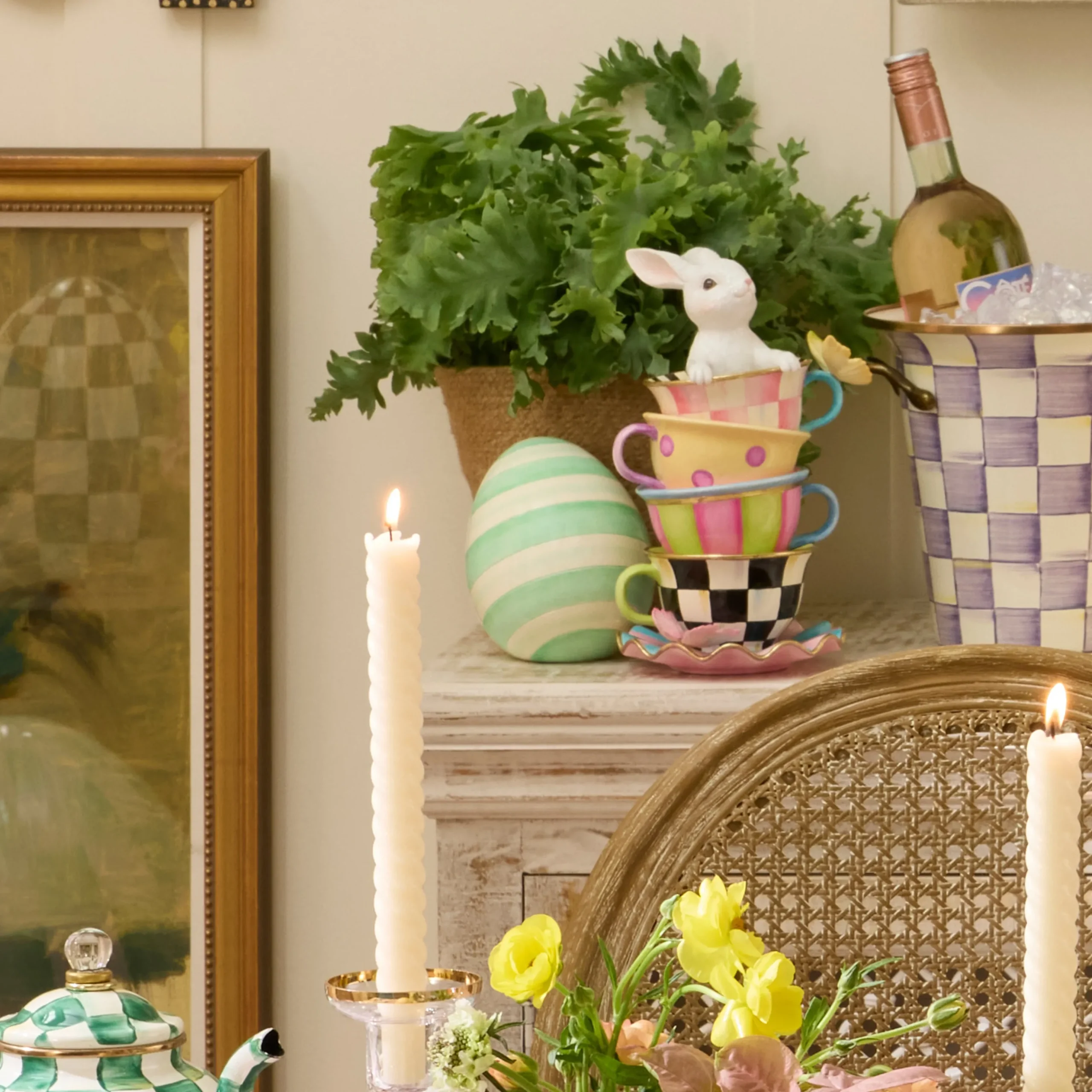Mint Stripe Mini Egg