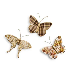 Mocha Butterfly Wall Decor Trio