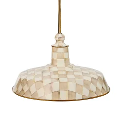 Mocha Check 18" Barn Pendant