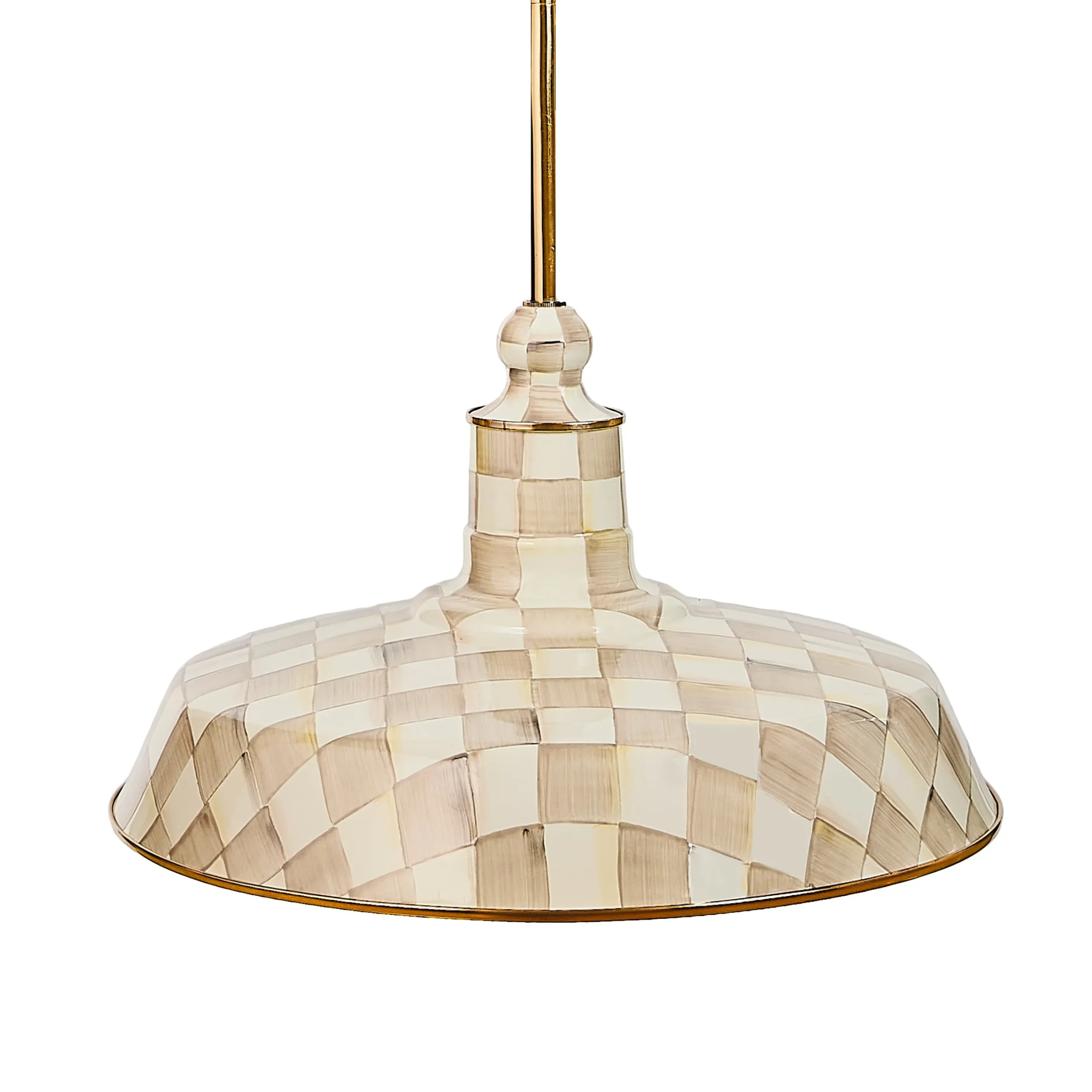 Mocha Check 18" Barn Pendant
