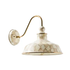Mocha Check 12" Barn Sconce