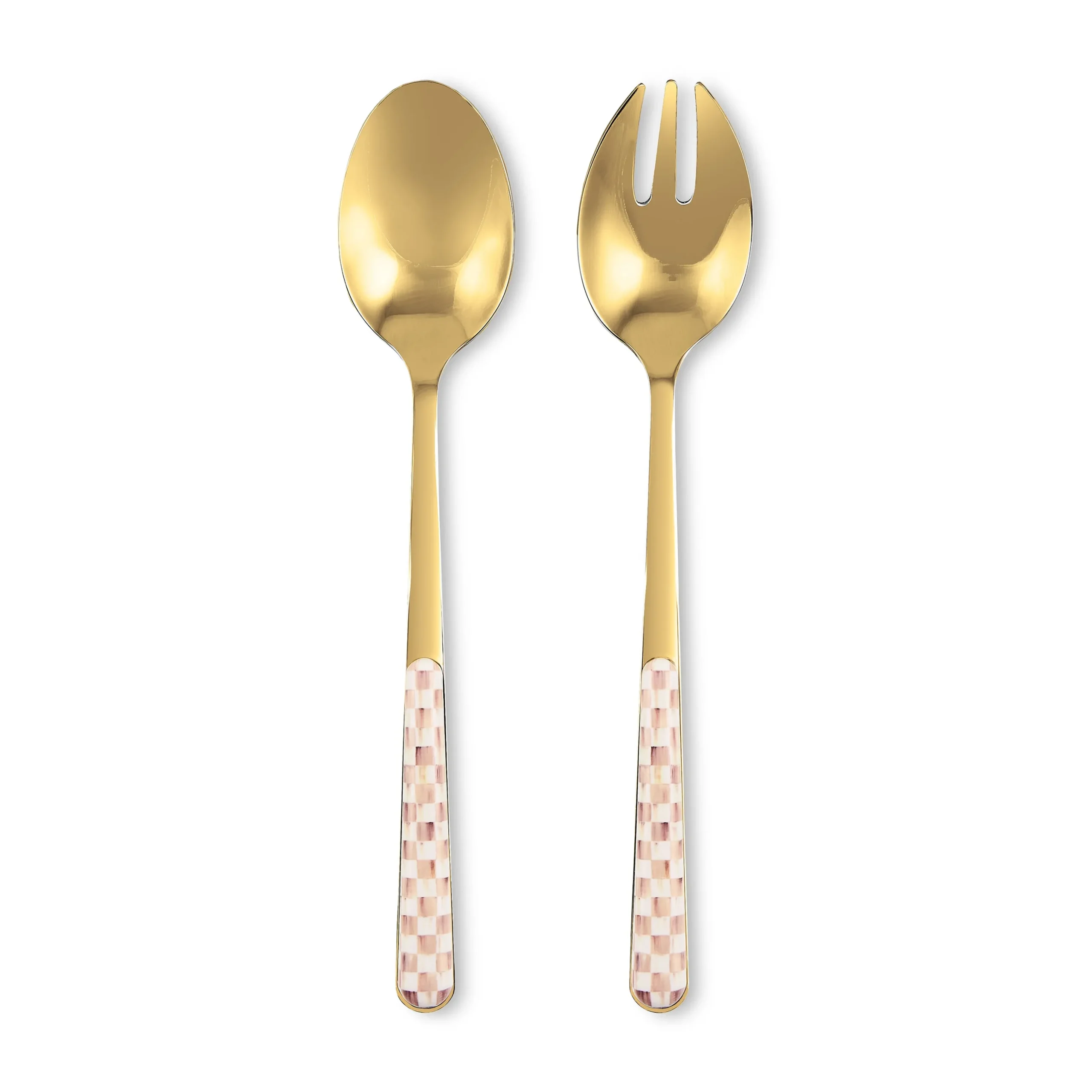 Mocha Check Bistro Salad Serving Set