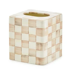 Mocha Check Boutique Tissue Box Cover