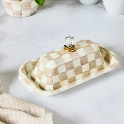 Mocha Check Butter Box