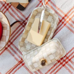 Mocha Check Butter Box