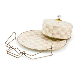 Mocha Check Cake Carrier
