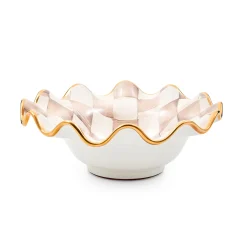 Mocha Check Ceramic Fluted Breakfast Bowl