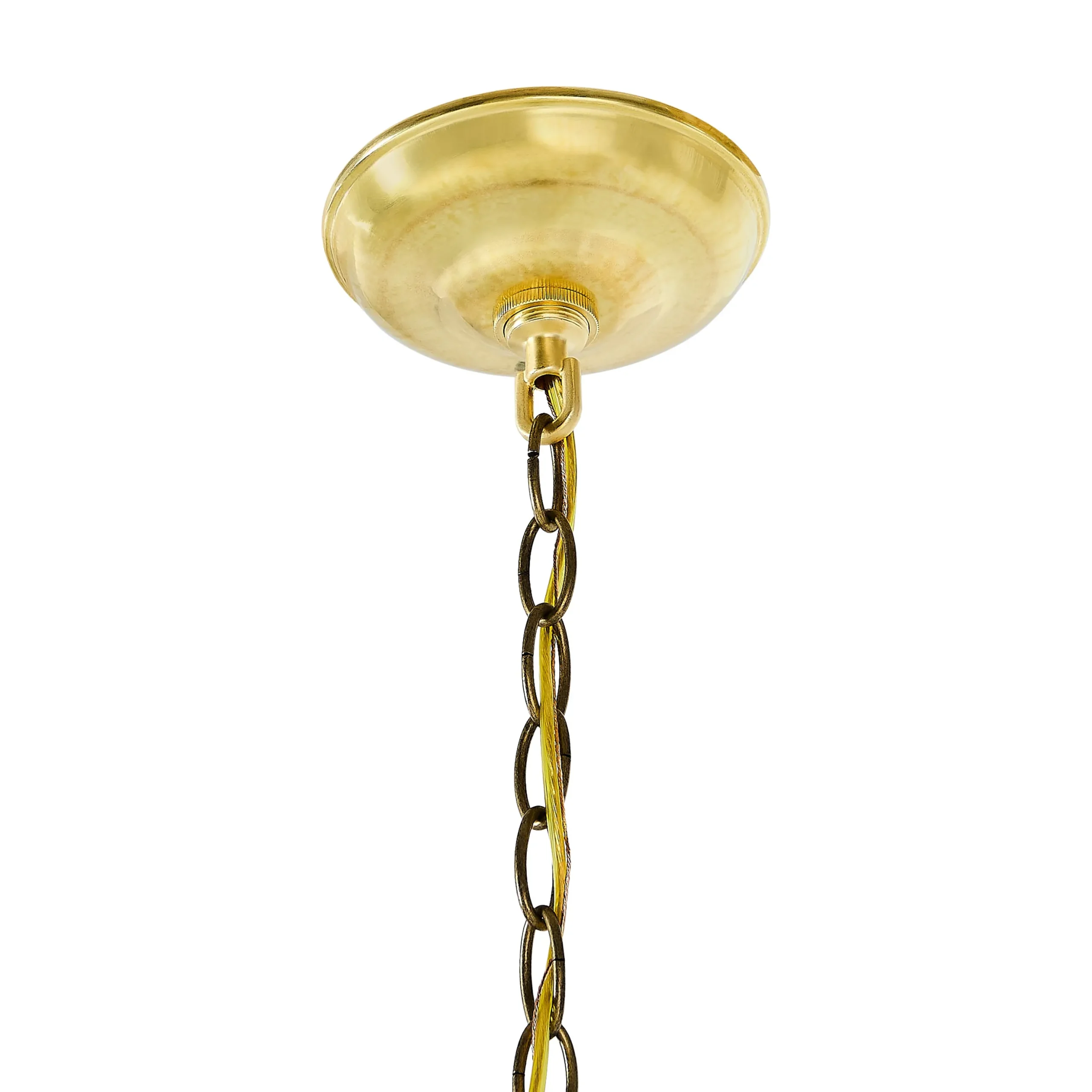 Mocha Check Ceramic Fluted Hanging Lamp