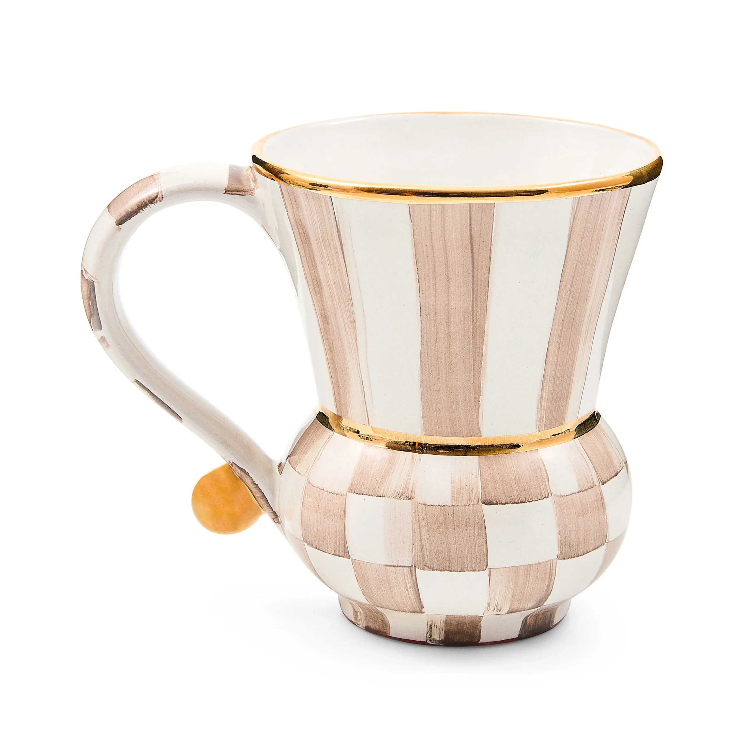 Mocha Check Ceramic Mug
