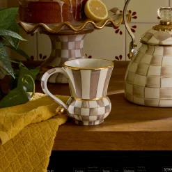 Mocha Check Ceramic Mug