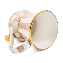 Mocha Check Ceramic Mug