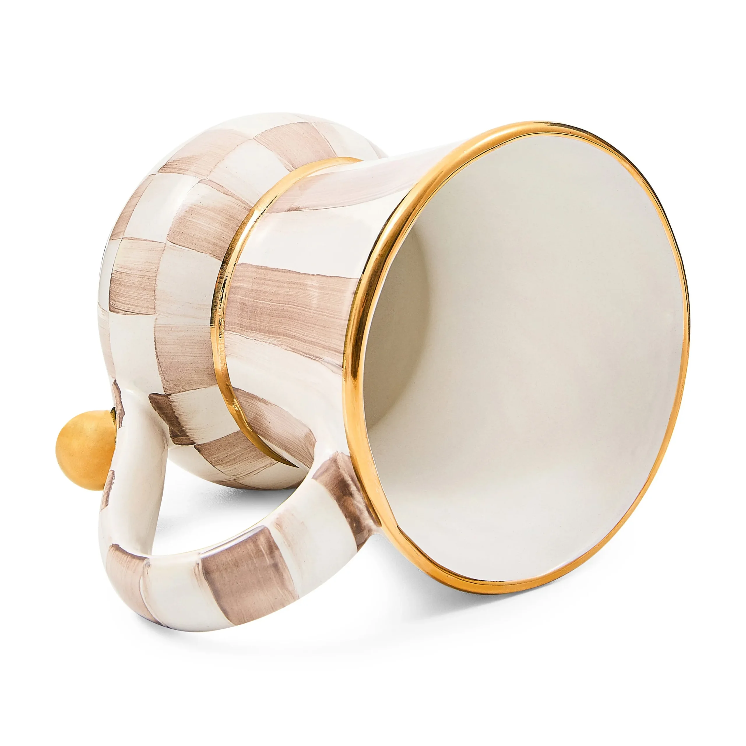 Mocha Check Ceramic Mug
