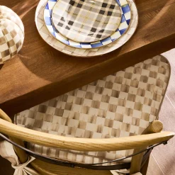 Mocha Check Chair Cushion
