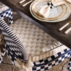 Mocha Check Chair Cushion