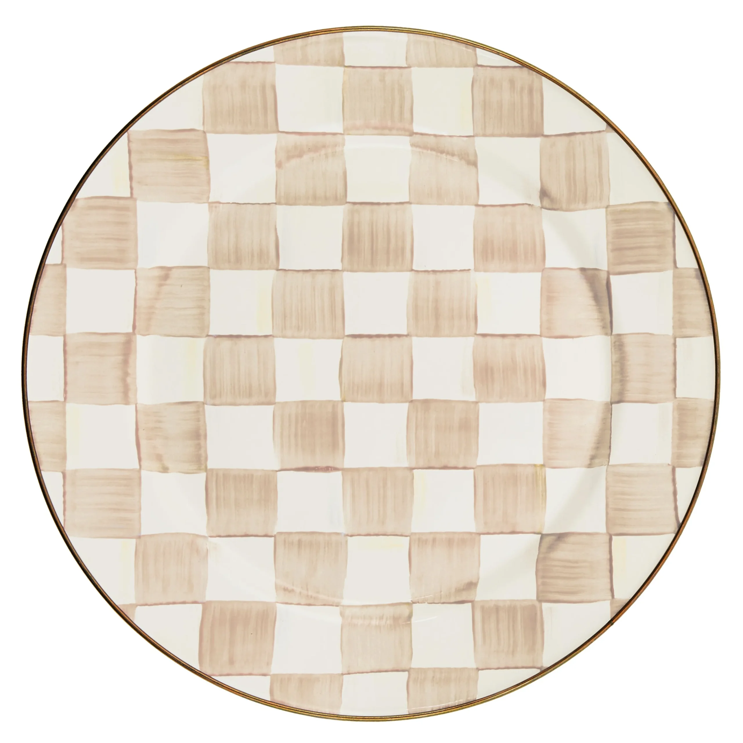Mocha Check Charger/Plate