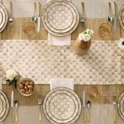 Mocha Check Charger/Plate