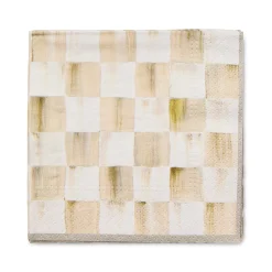 Mocha Check Cocktail Paper Napkins