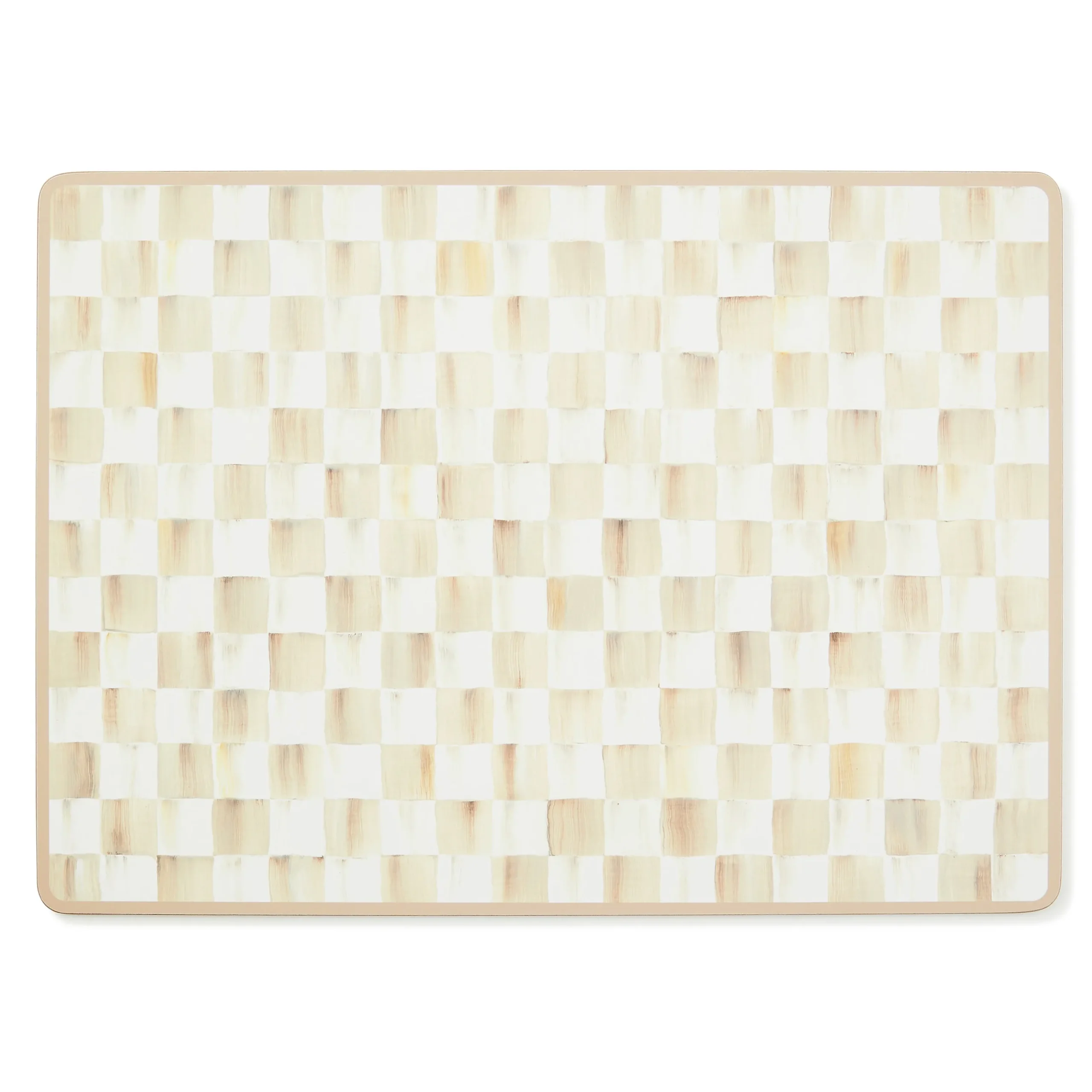Mocha Check Cork Back Placemats, Set of 4