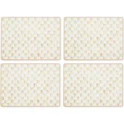 Mocha Check Cork Back Placemats, Set of 4