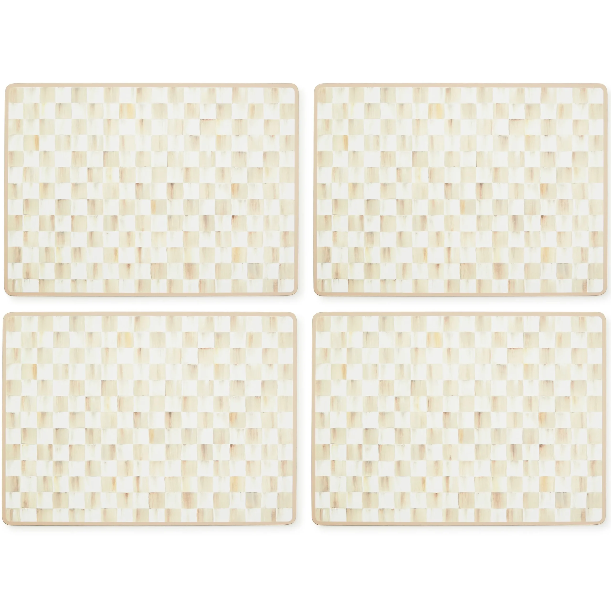 Mocha Check Cork Back Placemats, Set of 4