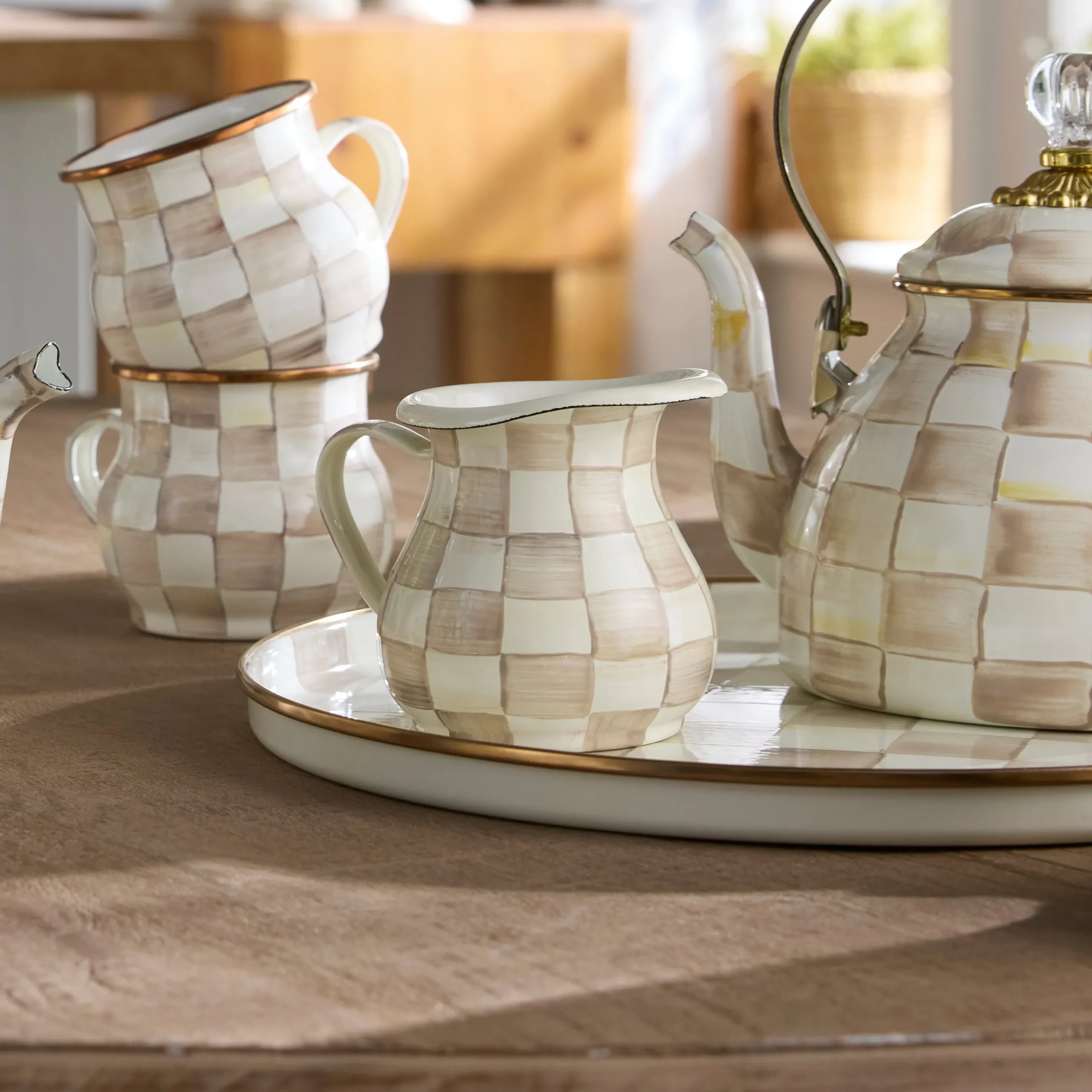 Mocha Check Creamer