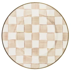 Mocha Check Dinner Plate