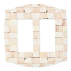 Mocha Check Double Rocker Switch Plate