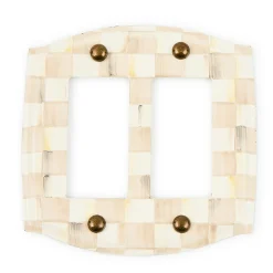 Mocha Check Double Rocker Switch Plate