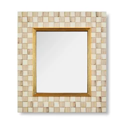 Mocha Check Enamel Wall Mirror