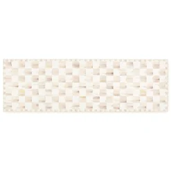 Mocha Checkered 2'6" x 8' Washable Runner