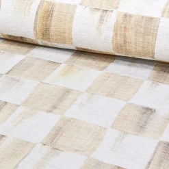 Mocha Checkered 2' x 3' Washable Rug