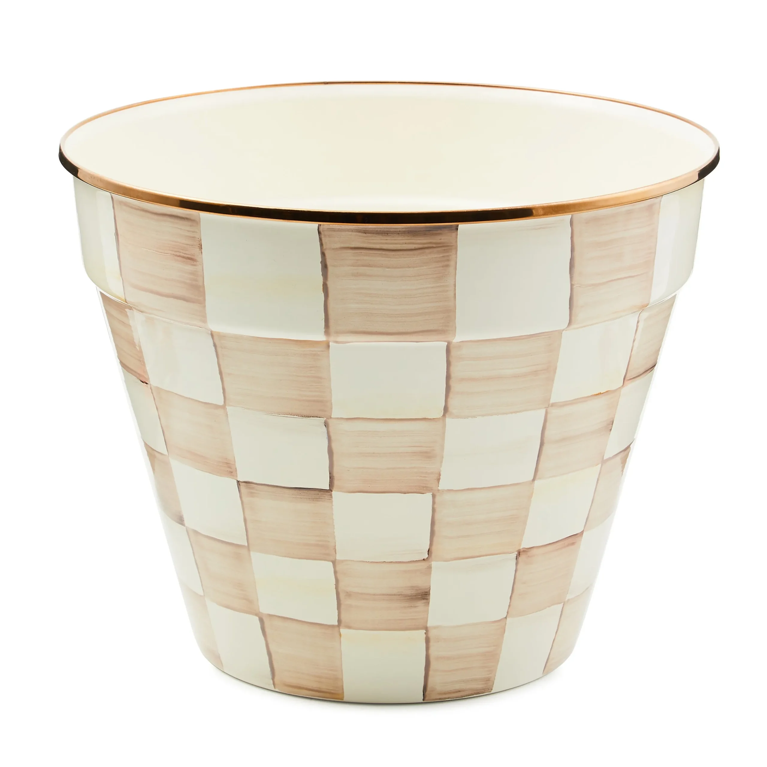 Mocha Check Extra Large Garden Pot