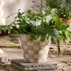 Mocha Check Extra Large Garden Pot