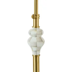 Mocha Check Farmhouse Floor Lamp