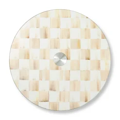 Mocha Check Glass Lazy Susan