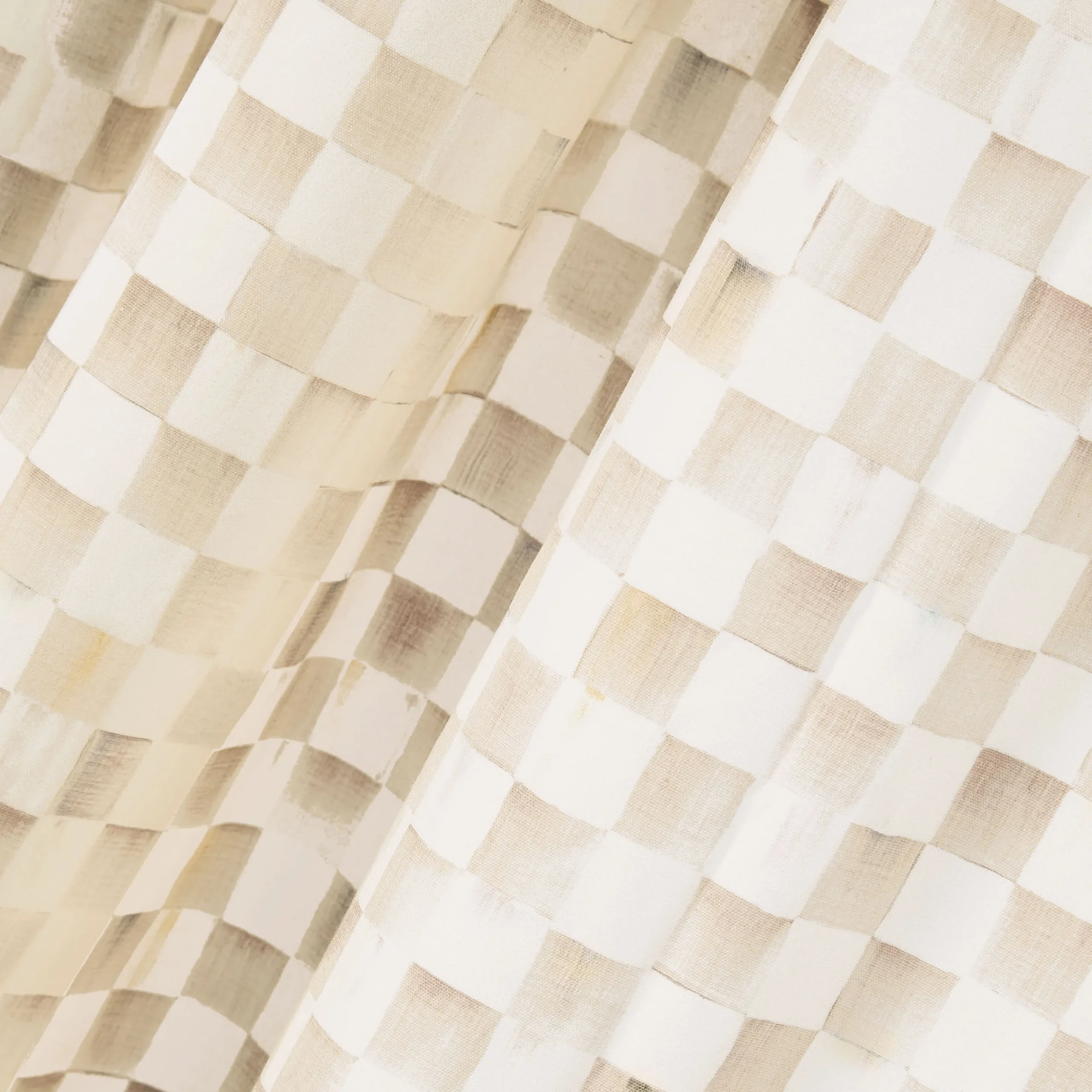 Mocha Check 84" Grommet Curtain Panel